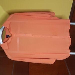 2b Bebe peach/ orange sheer top XL